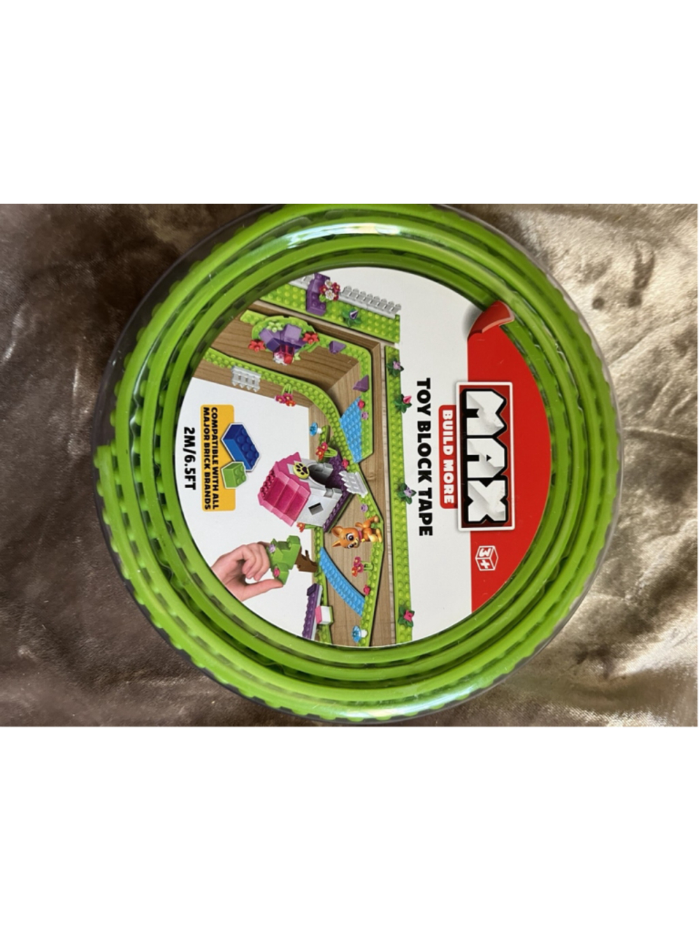 Zuru~Max Toy Block Tape 2 stud~2 M/ 6.5 Feet Lime Green Build More/Connect More